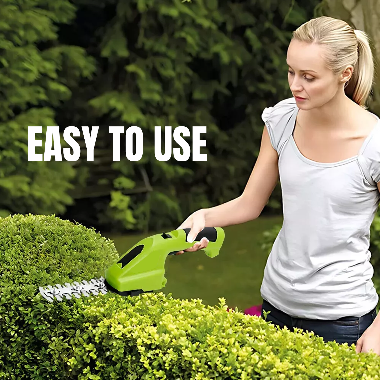 Hedge Trimmer Cutter – Cordless 3.6V Handheld Electric Shrub and Grass Cutter with Charger Accessories - Tophatter Daily Deals