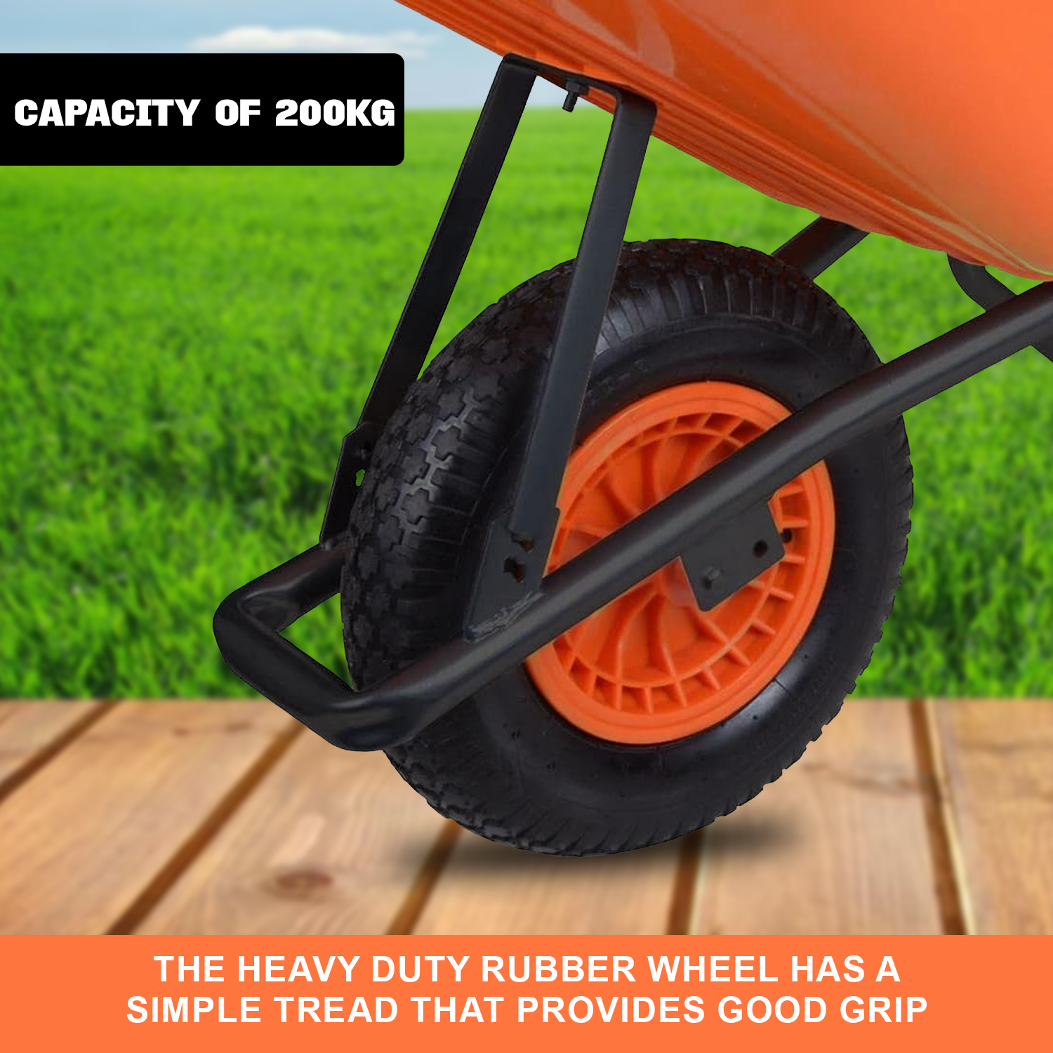 Wheel Barrow Trolley – 100L Outdoor Garden Cart for Soil, Plants & Tools Wheelbarrows & Carts - Tophatter Daily Deals
