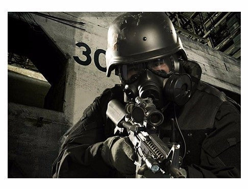 Airsoft Paintball Dummy Gas Mask with Fan for Cosplay Protection Halloween Evil Antivirus Face Mask - Tophatter Daily Deals