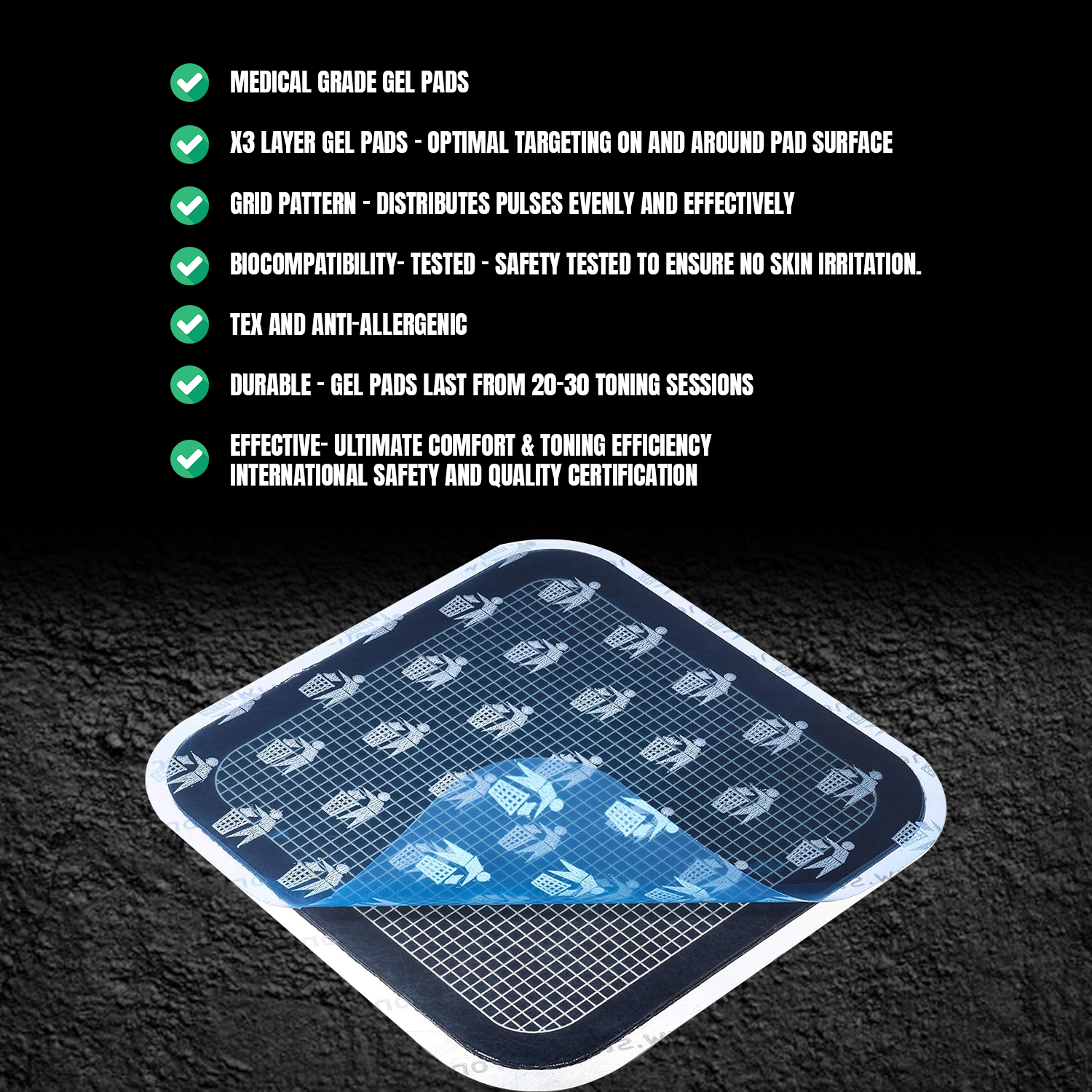 Replacement Gel Pads – Compatible with EMS Toning Belts, Abs Stimulators & Massagers 3 Pads (1 Set) Gel Pads - Tophatter Daily Deals