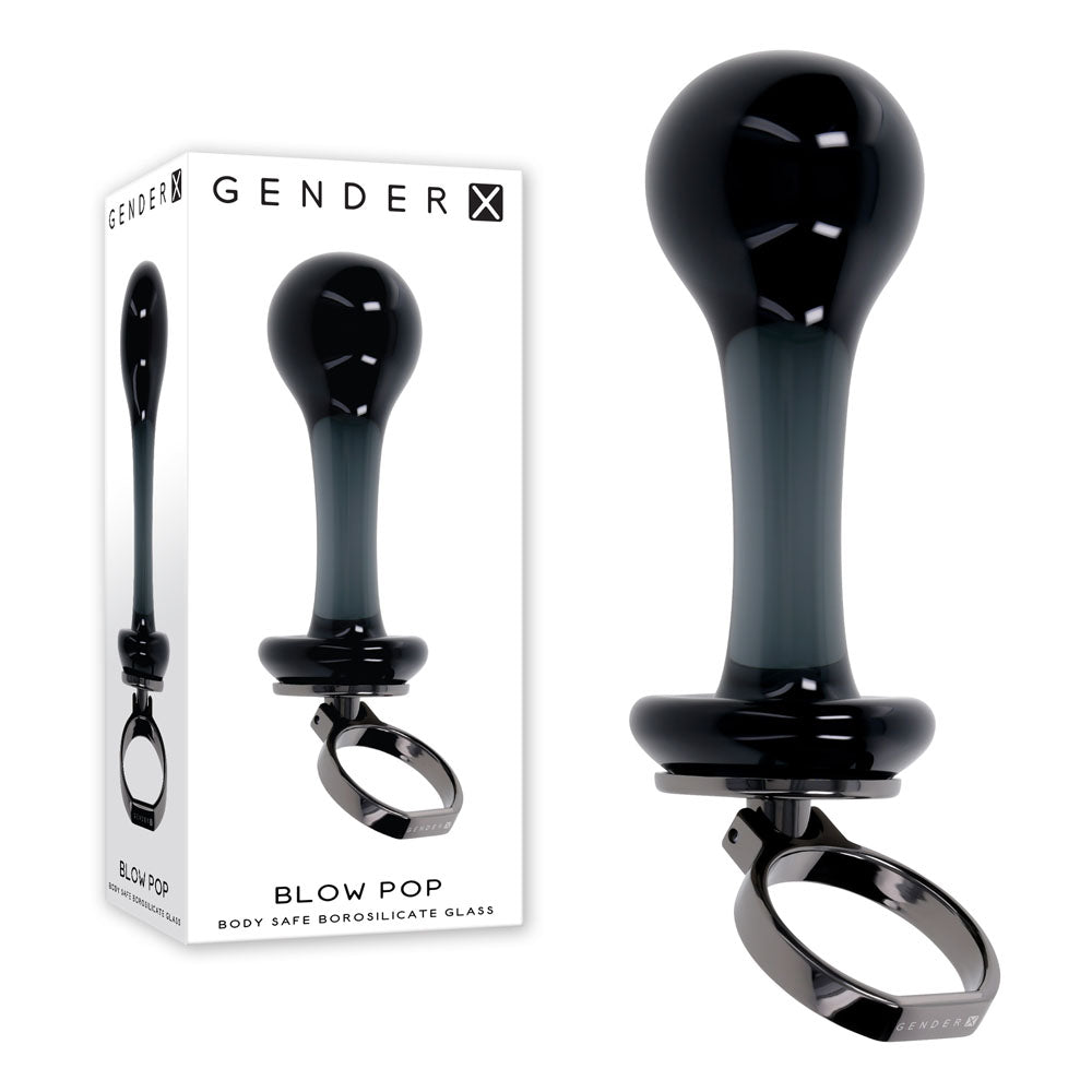 Gender X Blow Pop (Black) – Glass Butt Plug > Glass > Toys - Tophatter Daily Deals