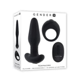 Gender X Teamwork (Black) – Remote-Controlled Vibrating Plug and Ring Set > Anal Range > Vibrating Butt Plugs - Tophatter Daily Deals