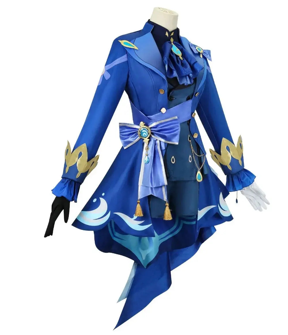 Genshin Impact Fontaine Furina Focalors Cosplay Costume Black and White Uniform with Wig and Hat for Comic Con and Cosplay - Tophatter Daily Deals