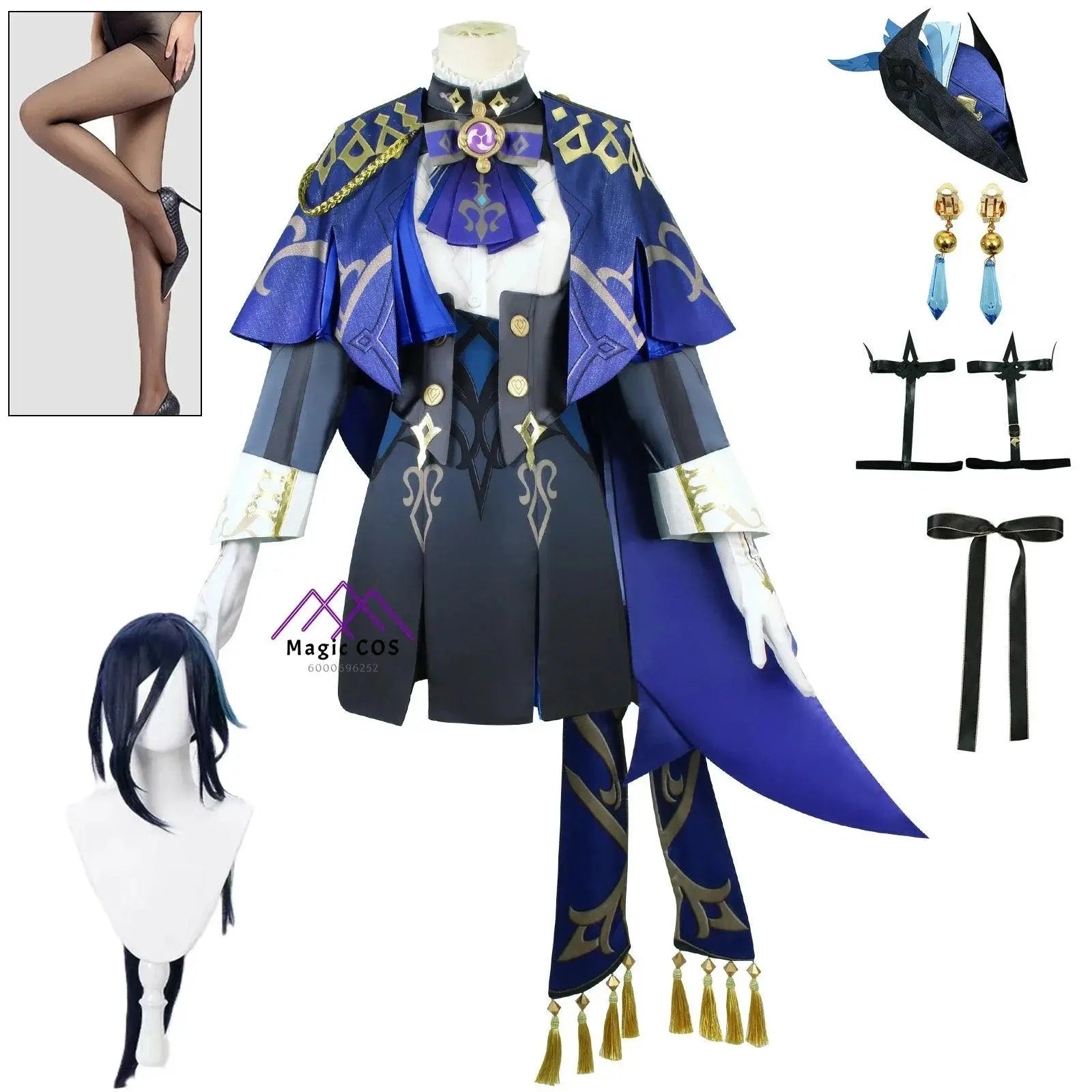 Genshin Impact Game Cosplay Clorinde Costume Play Suit Uniform Wig for Women Adult Anime Costume Comic Con Outfit New Arrival - Tophatter Daily Deals
