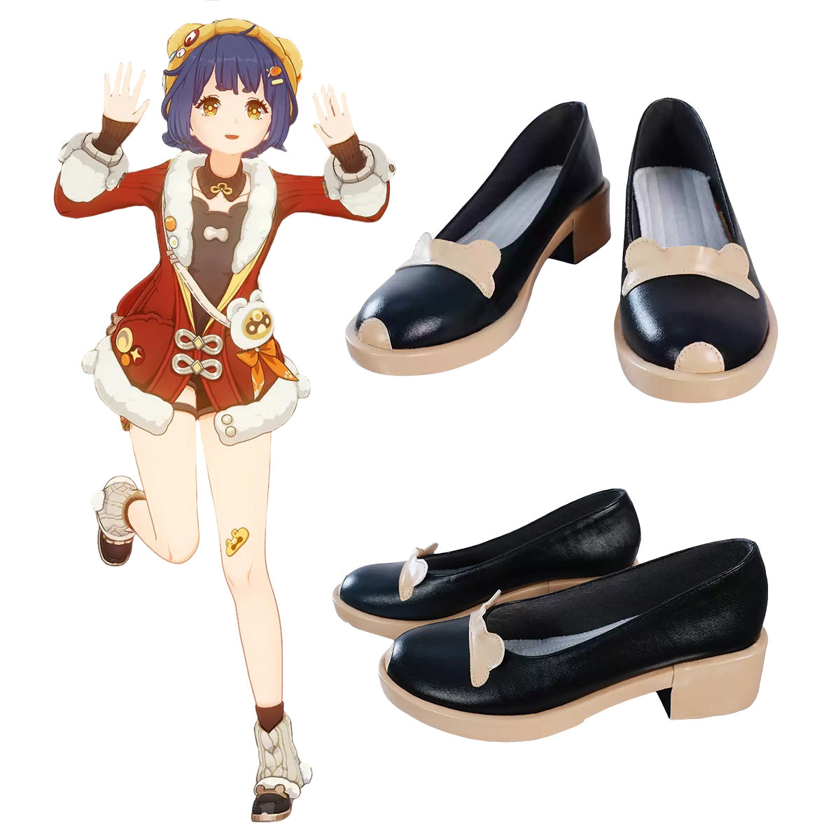 Genshin Impact New Year's Cheer Xiangling Black Cosplay Shoes Shoes/Boots - Tophatter Daily Deals