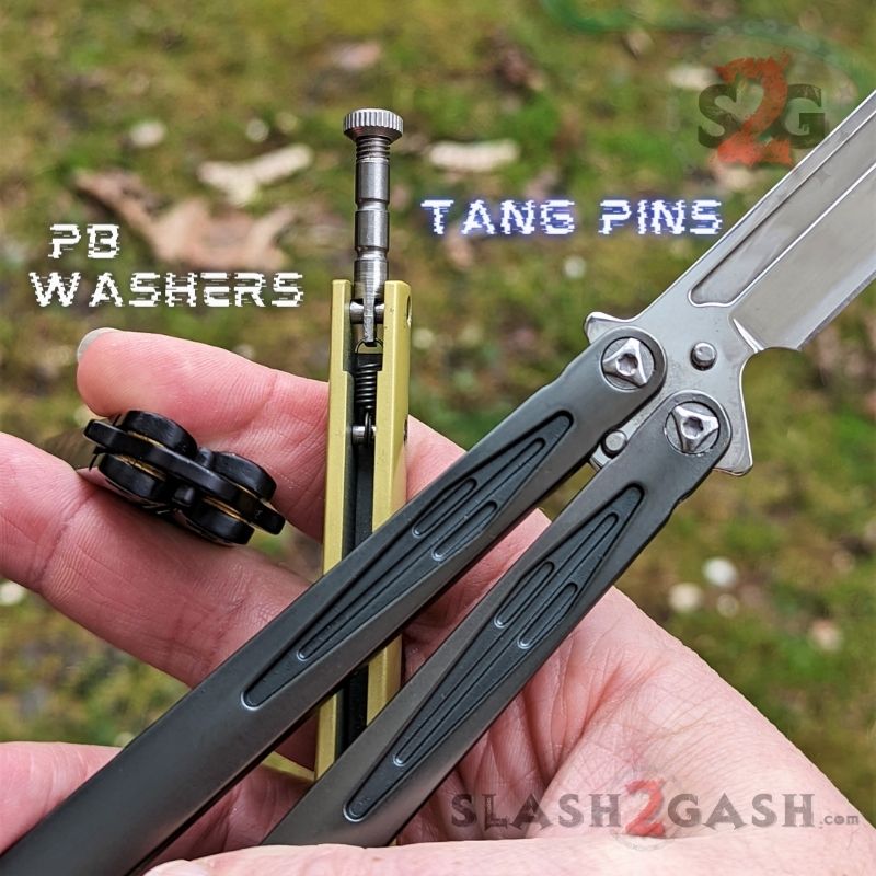 Gentlemans Butterfly Knife Channel Balisong w/ Adjustable Spring Latch Knife-Balisong - Tophatter Daily Deals