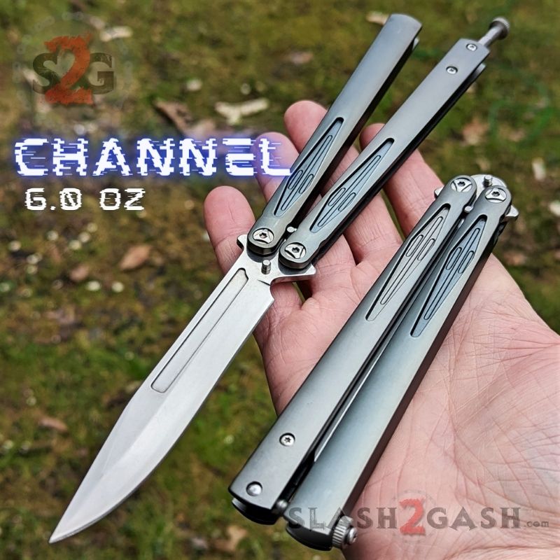 Gentlemans Butterfly Knife Channel Balisong w/ Adjustable Spring Latch Knife-Balisong - Tophatter Daily Deals