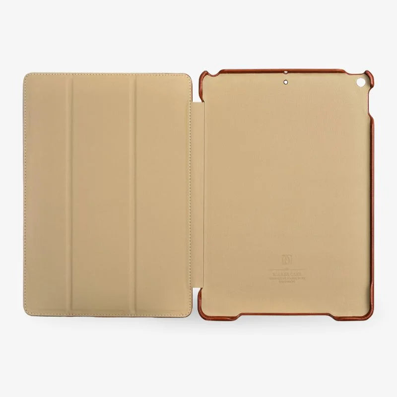 iPad Pro Case Leather Tri Fold Stand Brown Premium Slim - Tophatter Daily Deals