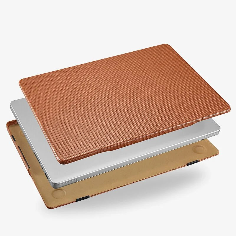 MacBook Pro Leather Case 14 16 Inch Textured Slim Shell - Tophatter Daily Deals