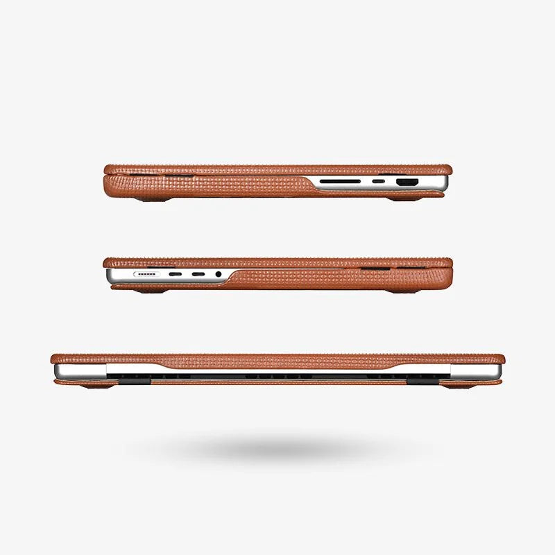 MacBook Pro Leather Case 14 16 Inch Textured Slim Shell - Tophatter Daily Deals