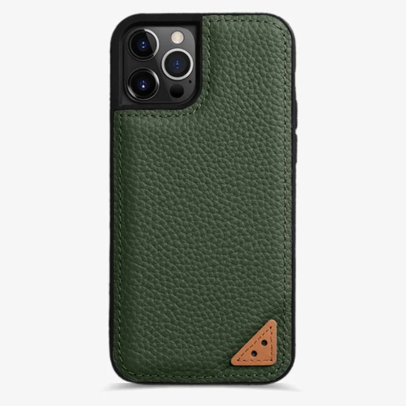 Leather Iphone 13 Case Red Slim Luxury Protective Cover Olive Green - Tophatter Daily Deals
