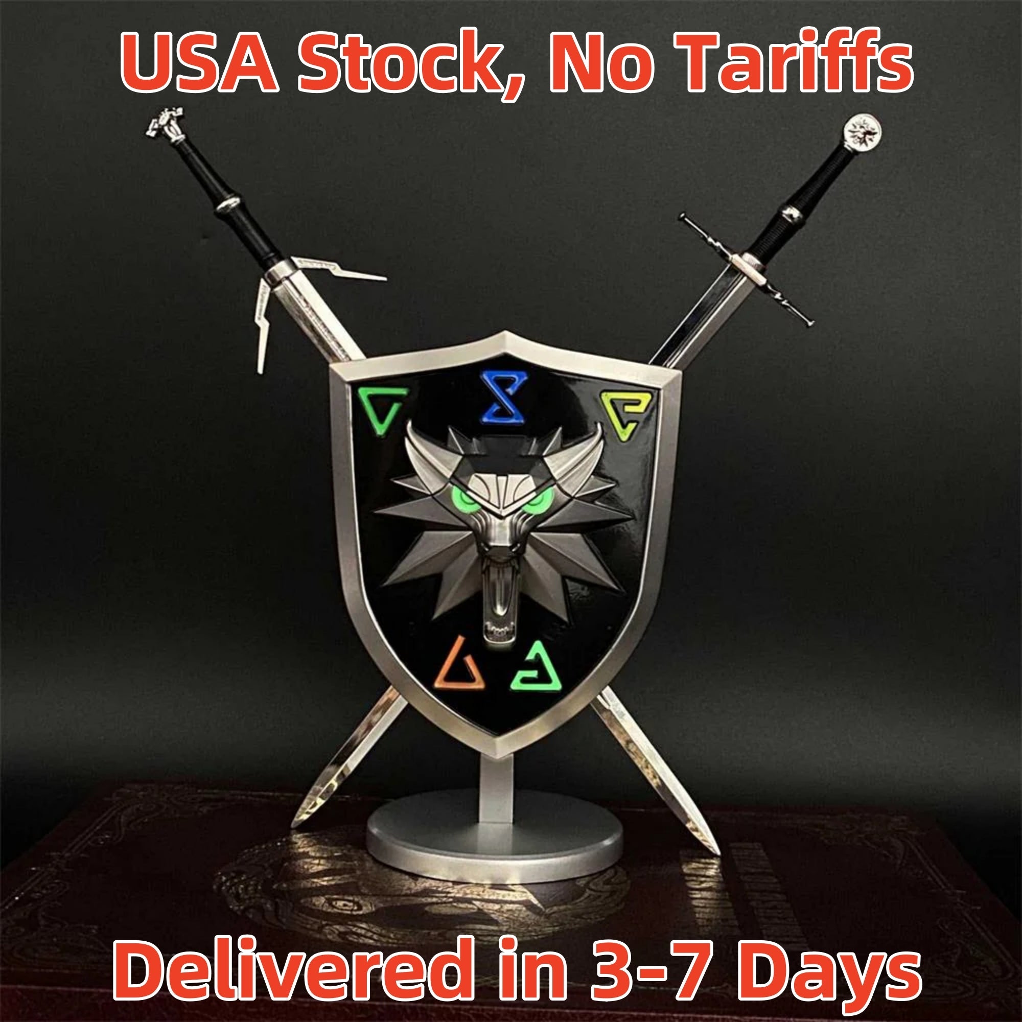 Geralt Wolf School Shield & Swords USA Only - Tophatter Daily Deals