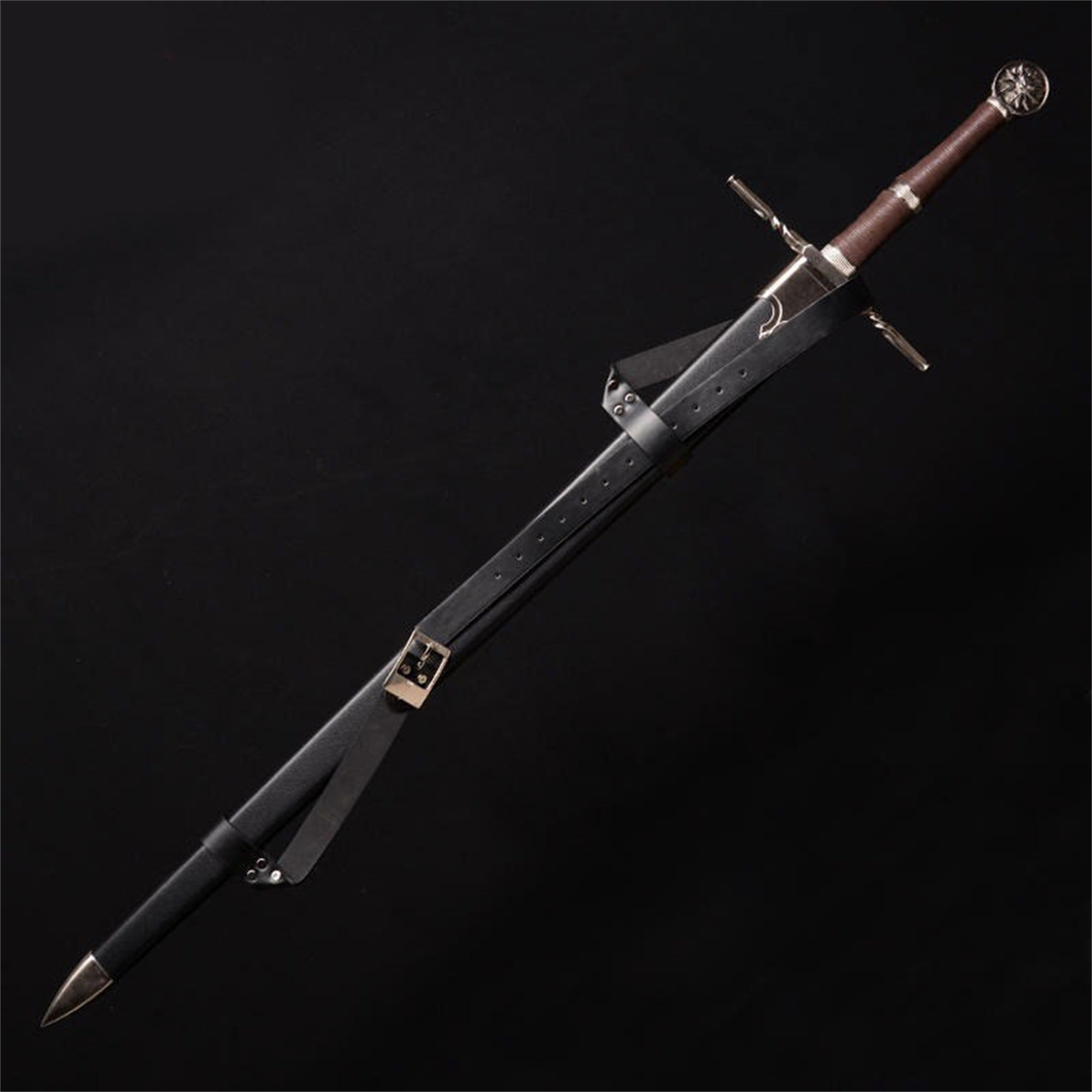 Geralt Wolf School Steel Sword Life-size Blunt Blade Replica Steel Sword - Tophatter Daily Deals