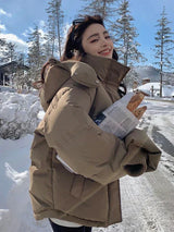 Insulating Women's Parka - Oversized Quilted, Winter Khaki - Tophatter Daily Deals