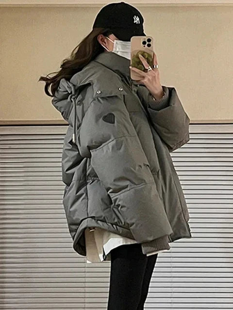 Insulating Women's Parka - Oversized Quilted, Winter Gray - Tophatter Daily Deals