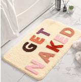 Get Naked Bathroom Mat Orange letter light pink 50x80cm Bathmat - Tophatter Daily Deals