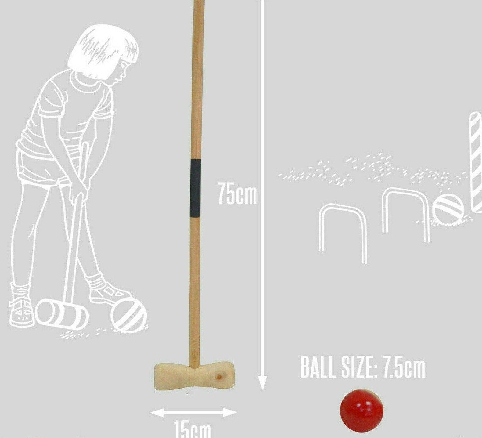 Croquet Sets UK - 4 Players Wooden Garden Lawn Outdoor Children Adult Game Sports & Outdoor - Tophatter Daily Deals