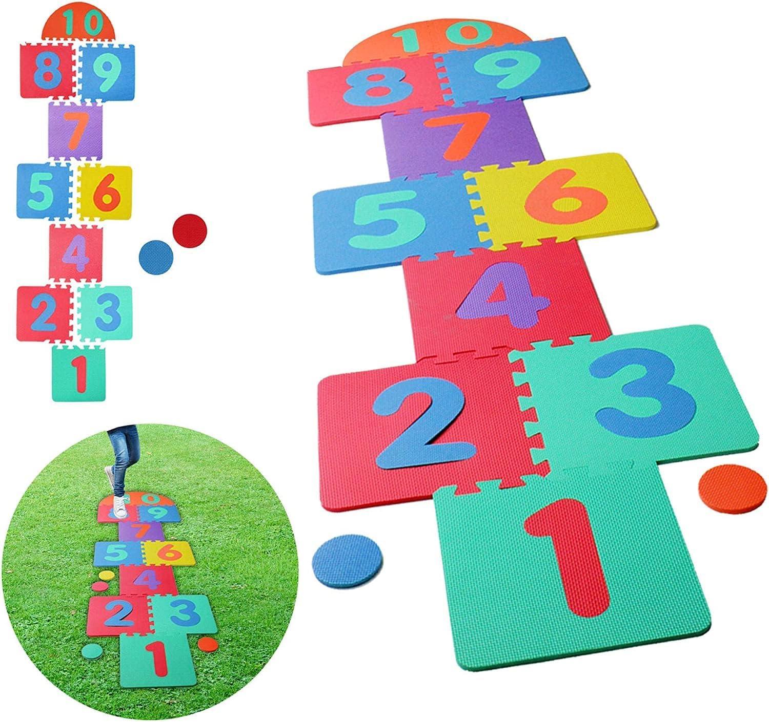 Giant Hopscotch Set - Giant Hop Scotch Indoor Outdoor Garden Family Hopscotch Game Set 210cm x 60cm Sports & Outdoor - Tophatter Daily Deals