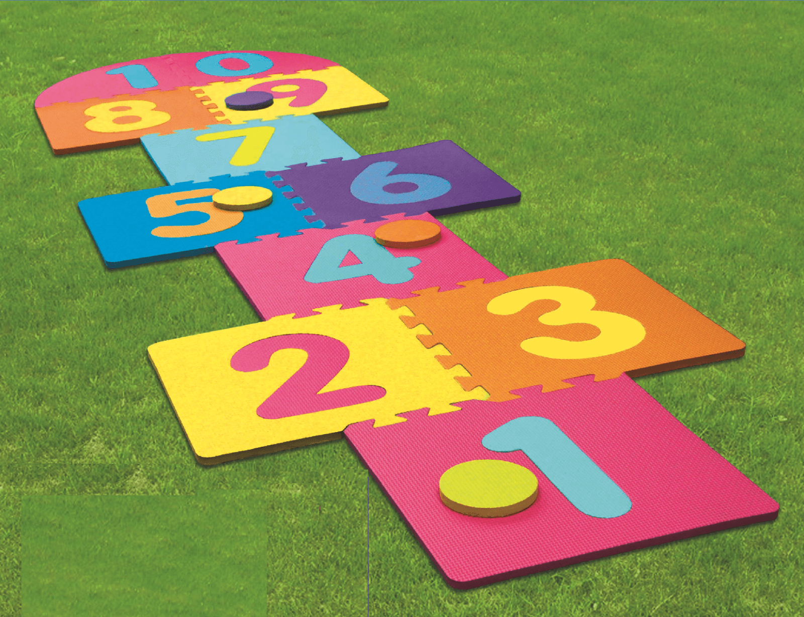 Giant Hopscotch Set - Giant Hop Scotch Indoor Outdoor Garden Family Hopscotch Game Set 210cm x 60cm Sports & Outdoor - Tophatter Daily Deals