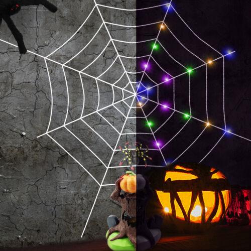 Light Up Spiders Web - LED Halloween Decoration Giant Spider Web Lights Party Props Fancy Decor Outdoor - Tophatter Daily Deals
