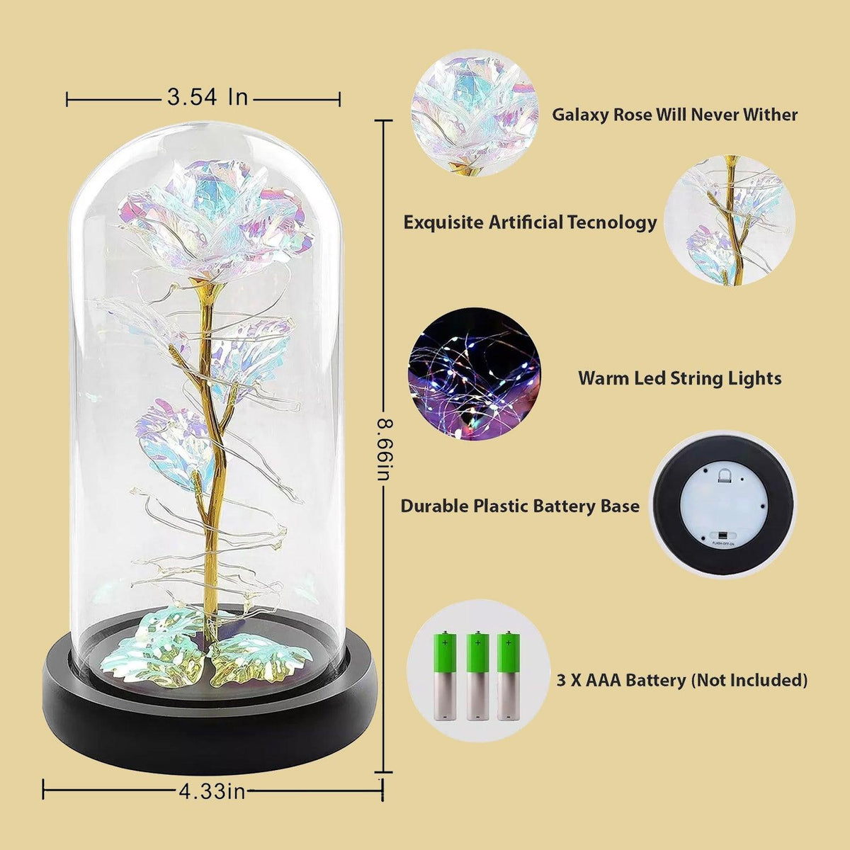Led Rose Lights - Mum Gift Rose Women Christmas Anniversary Girlfriend Boyfriend Her Him Birthday Christmas - Tophatter Daily Deals