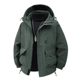 Lightweight Men's Hooded Padded Jacket - Relaxed, Warm Green - Tophatter Daily Deals