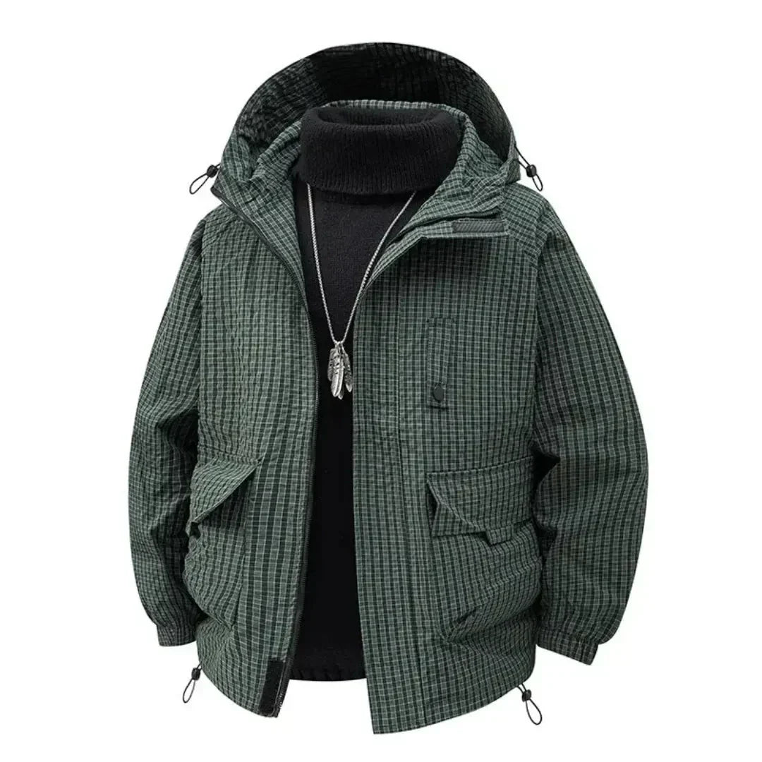 Lightweight Men's Hooded Padded Jacket - Relaxed, Warm Green - Tophatter Daily Deals