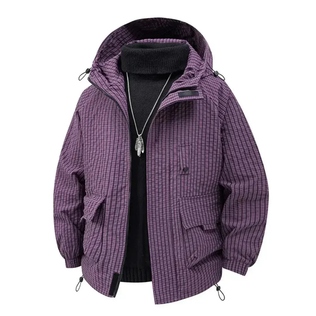 Lightweight Men's Hooded Padded Jacket - Relaxed, Warm Purple - Tophatter Daily Deals