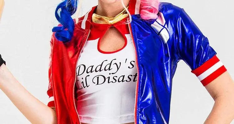 Girls Suicide Harley Cosplay Costumes Joker Squad Quinn Clown Jacket Pants Sets Christmas Halloween Party Fancy Dress for Women - Tophatter Daily Deals