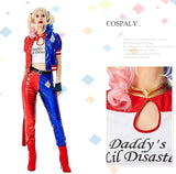 Girls Suicide Harley Cosplay Costumes Joker Squad Quinn Clown Jacket Pants Sets Christmas Halloween Party Fancy Dress for Women - Tophatter Daily Deals