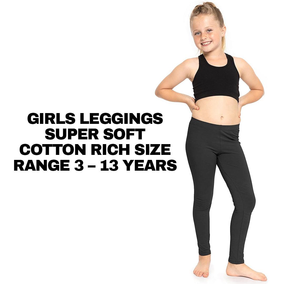 Toddler Girl Leggings - 2 Pack Girls Black Leggings Kids Childrens School Cotton Full Length All Ages 13 Years Clothing - Tophatter Daily Deals
