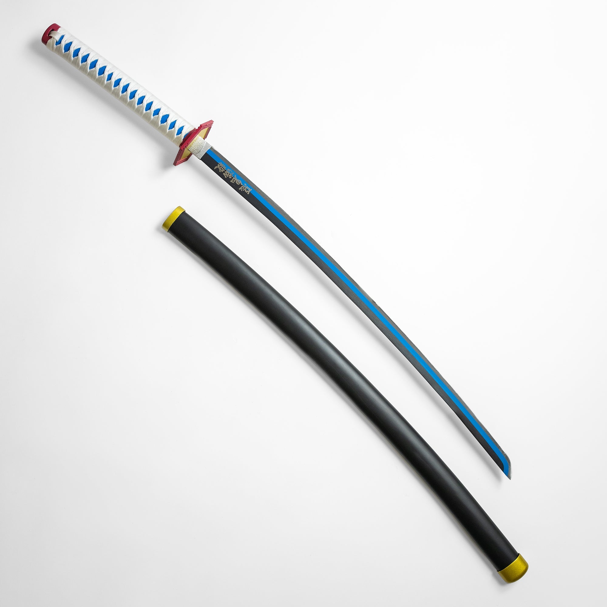 Giyu Tomioka's Blue Nichirin Katana Blue Stripe Blade Anime Sword - Tophatter Daily Deals