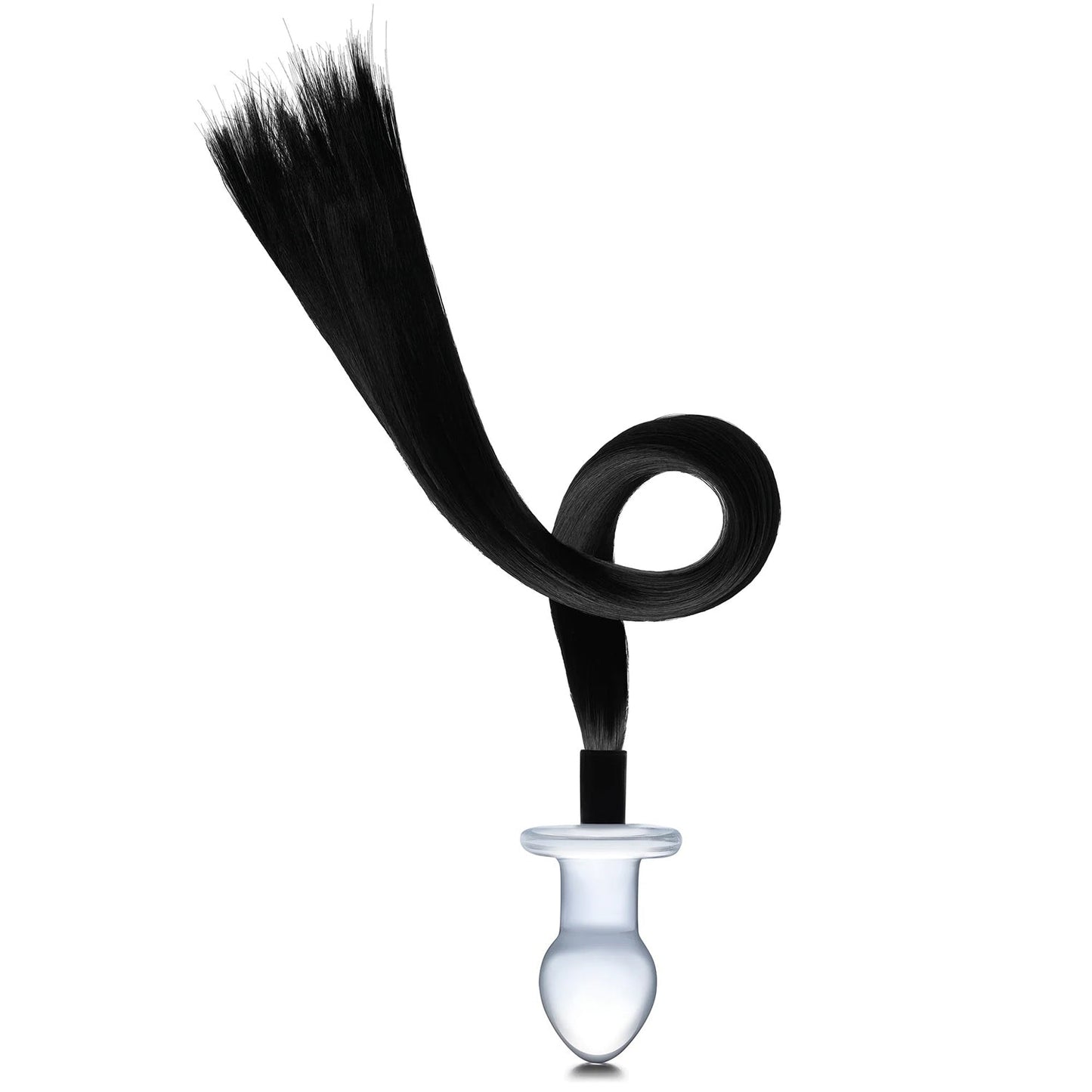 Glas 3 Inch Black Horse Tail Glass Butt Plug > Anal Range > Tail Butt Plugs - Tophatter Daily Deals