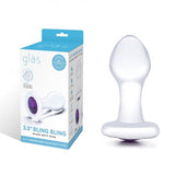 Glas 3.5 Inch Bling Bling Glass Butt Plug With Gem Base in Clear or Dark Hue > Glass > Toys - Tophatter Daily Deals