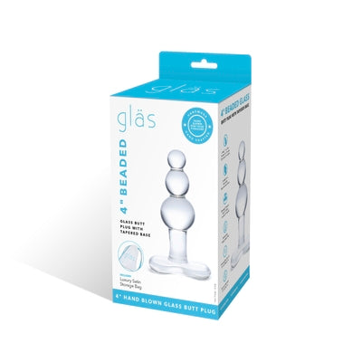 Glas 4 Inch Clear Beaded Butt Plug with Tapered Base > Glass > Toys - Tophatter Daily Deals