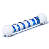 Glas 6.5 Inch Spiral Dildo with Blue Swirls > Glass > Dildos - Tophatter Daily Deals