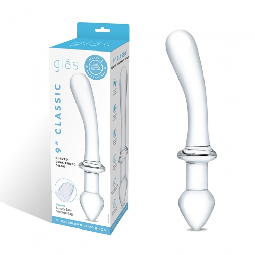 Glas 9" Classic Curved Clear Dual-Ended Glass Dildo for G-Spot and Anal Play > Glass > Dildos - Tophatter Daily Deals