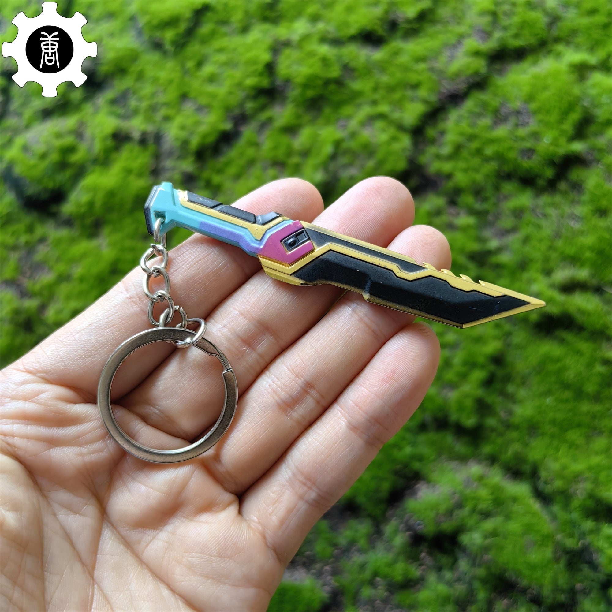 Tiny Glitchpop Dagger Metal Keychain Keychain - Tophatter Daily Deals