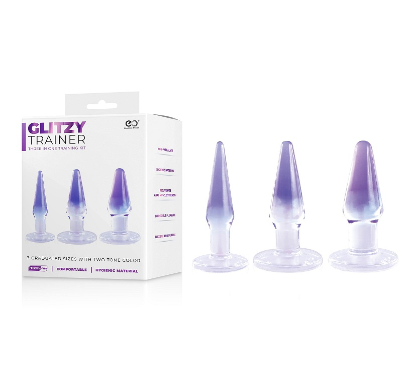 Glitzy Trainer 3 In 1 Dong 5 Inch Kit Purple With Three Graduated Sizes > Sex Toys > Dilators - Tophatter Daily Deals