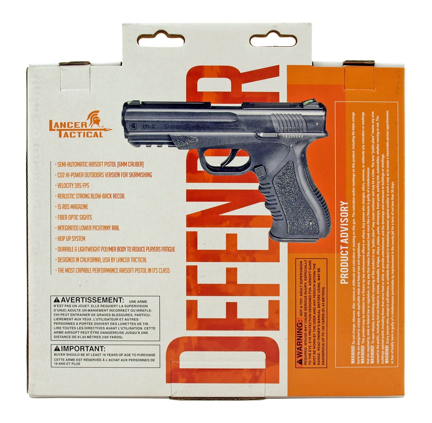 Glock Style CO2 Blowback Airsoft Gun Lancer Tactical Defender Series GBB Pistol Airsoft-Gas/C02pistol - Tophatter Daily Deals