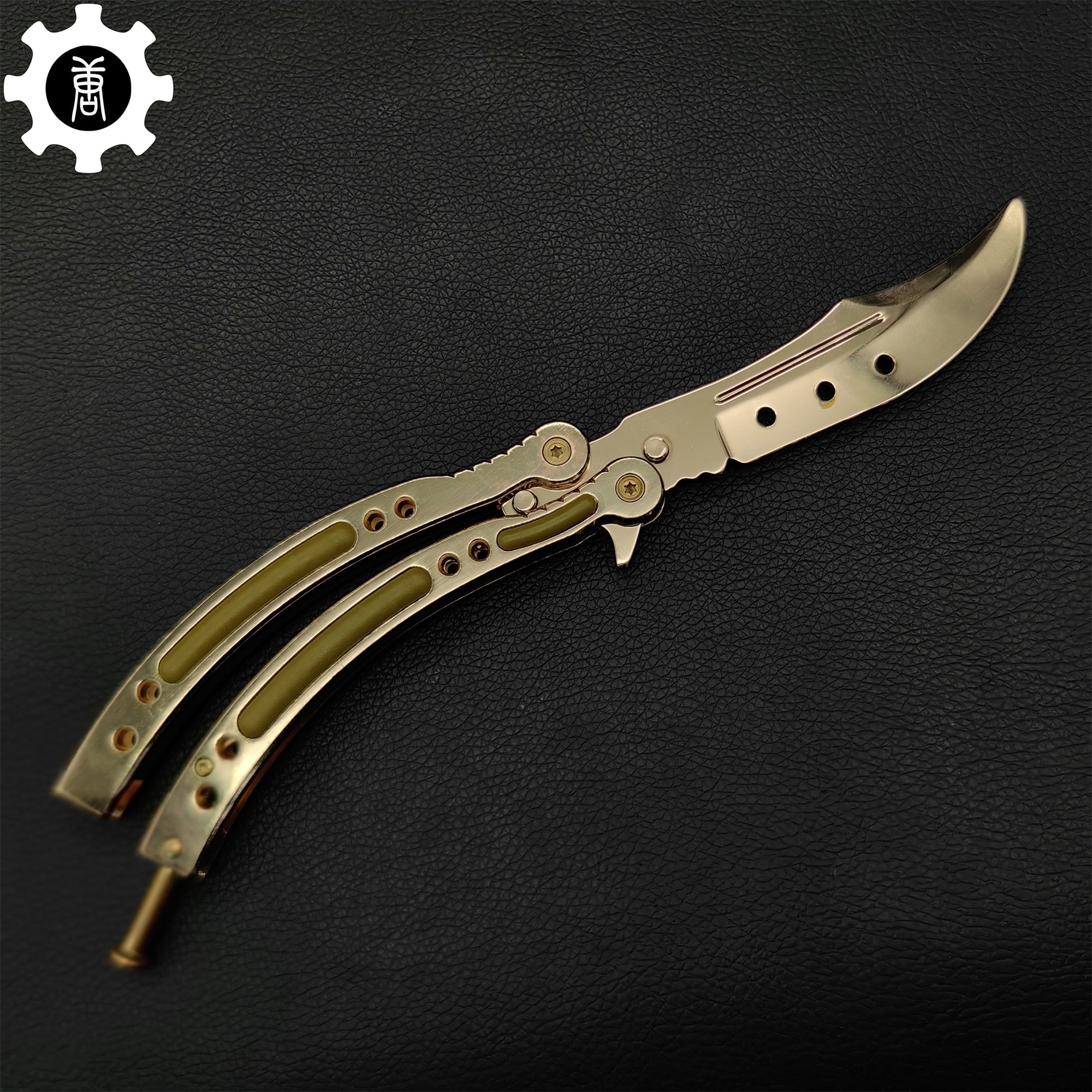 Golden Balisong Metal Butterfly Knife Game Prop - Tophatter Daily Deals