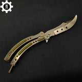 Golden Balisong Metal Butterfly Knife Game Prop - Tophatter Daily Deals