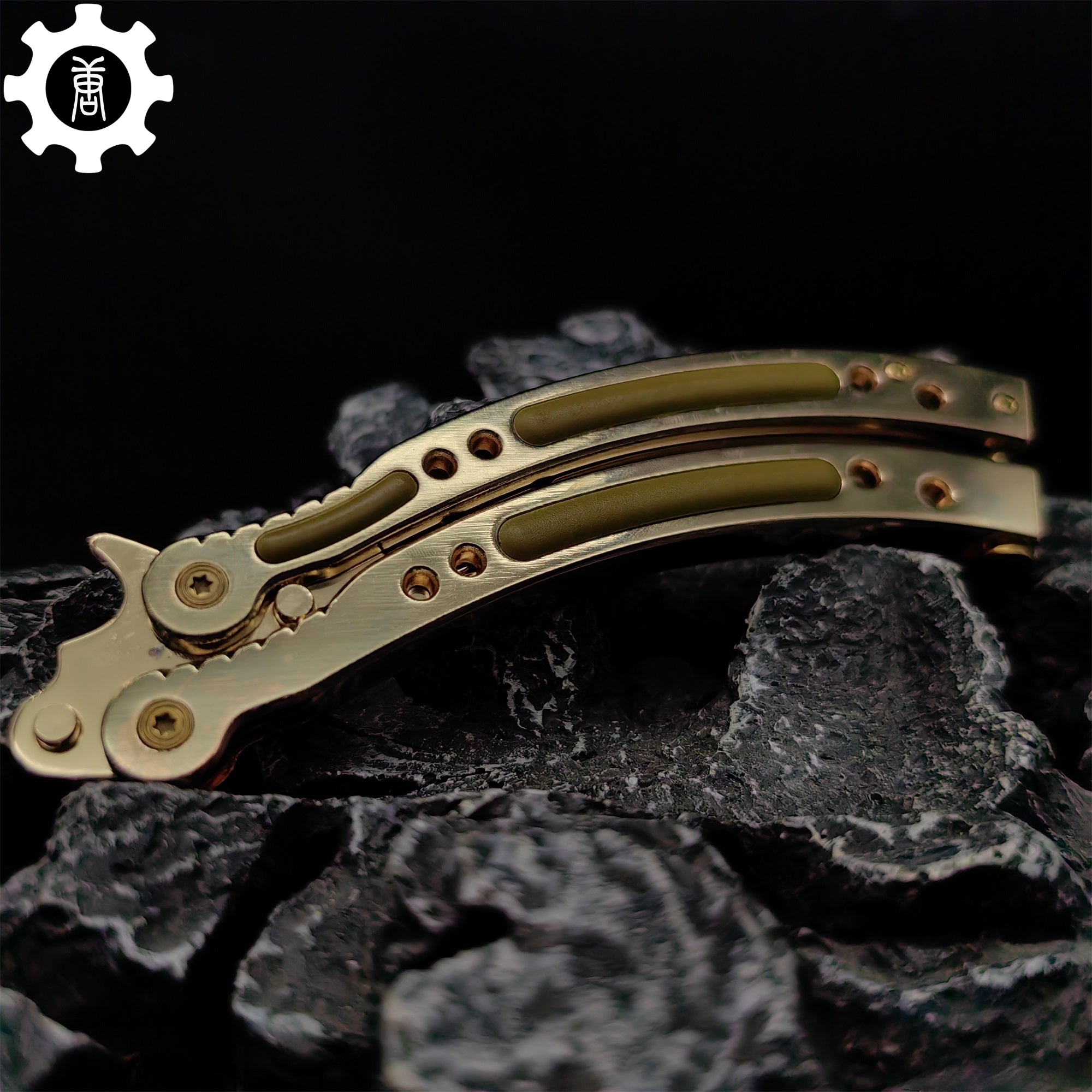Golden Balisong Metal Butterfly Knife Game Prop - Tophatter Daily Deals