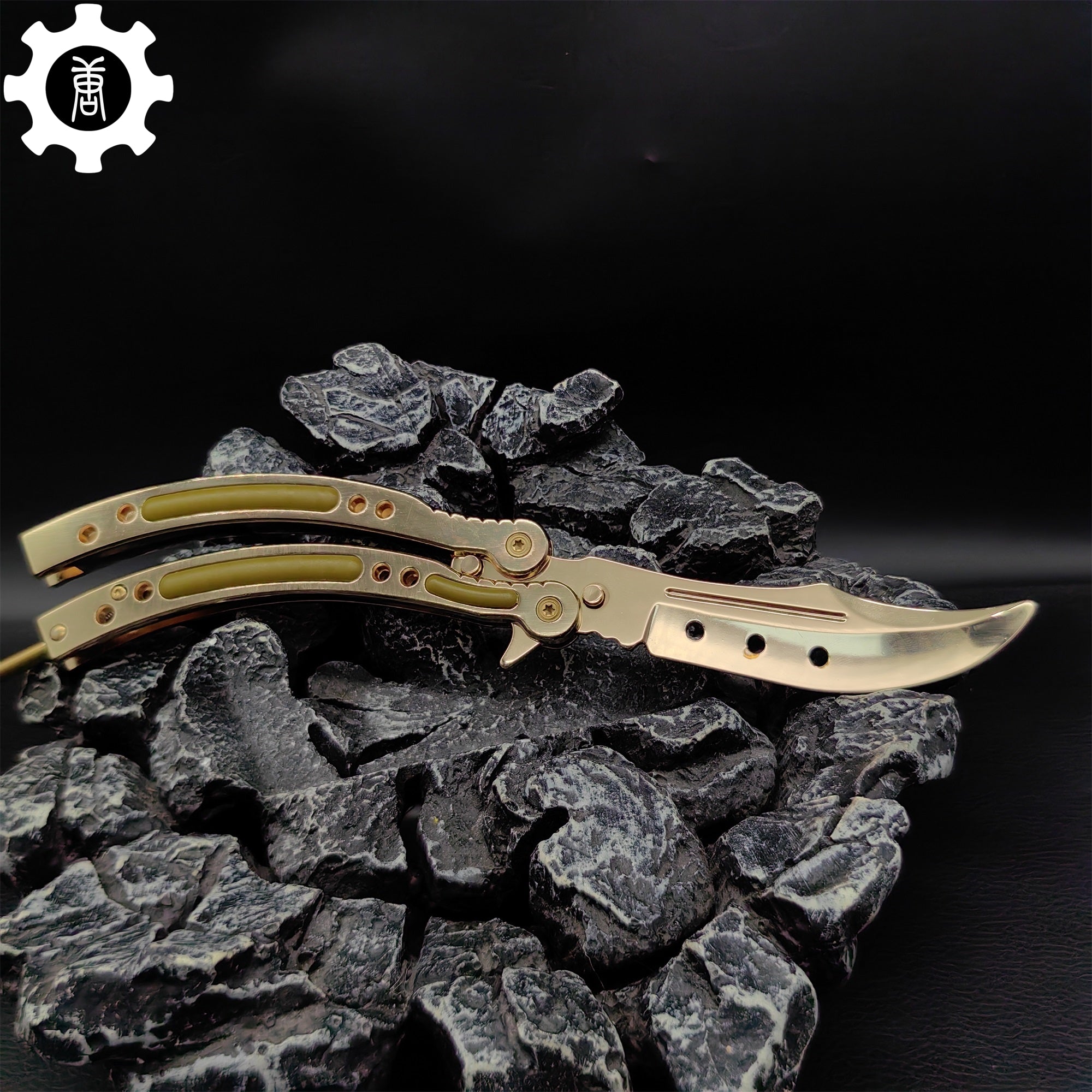 Golden Balisong Metal Butterfly Knife Game Prop - Tophatter Daily Deals