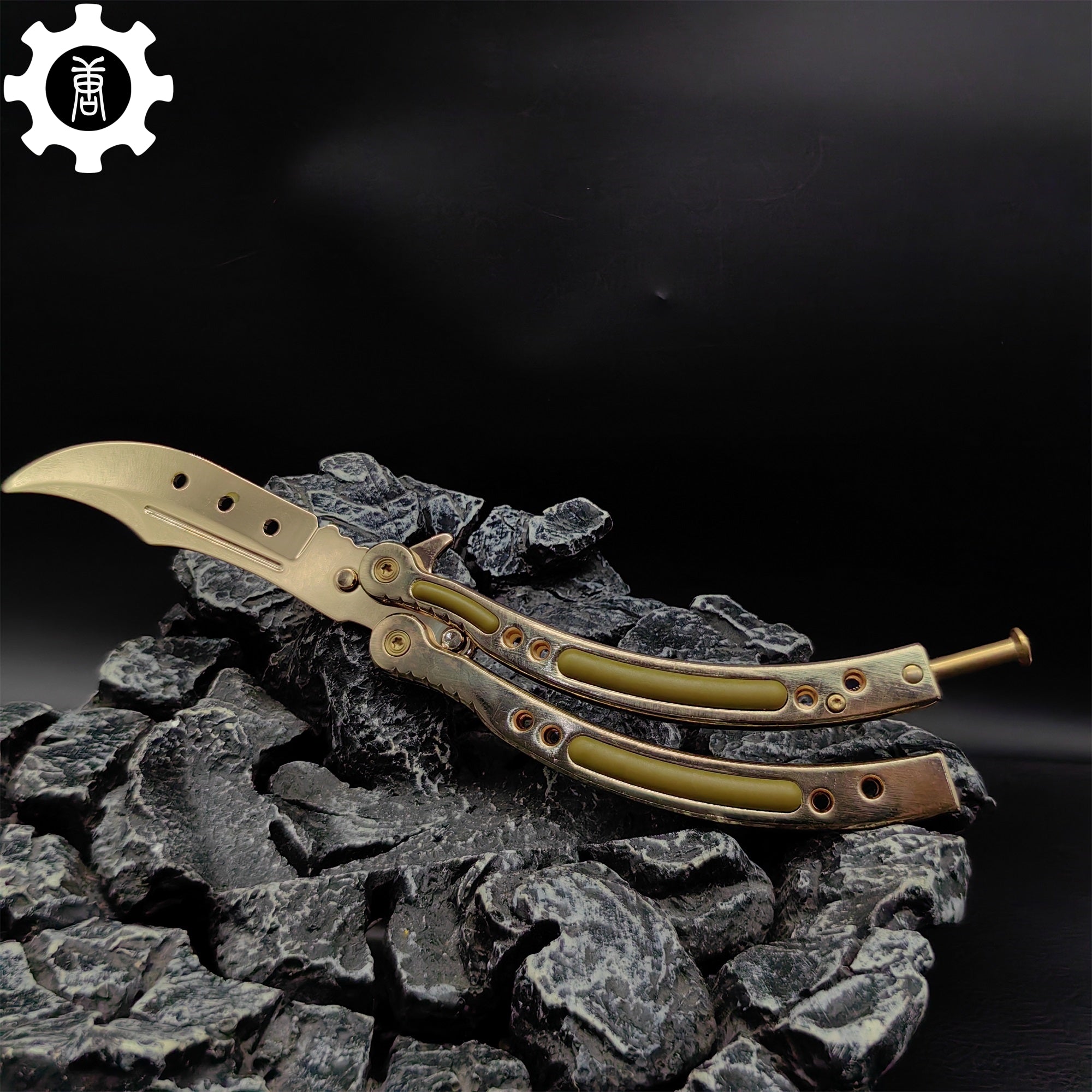 Golden Balisong Metal Butterfly Knife Game Prop - Tophatter Daily Deals
