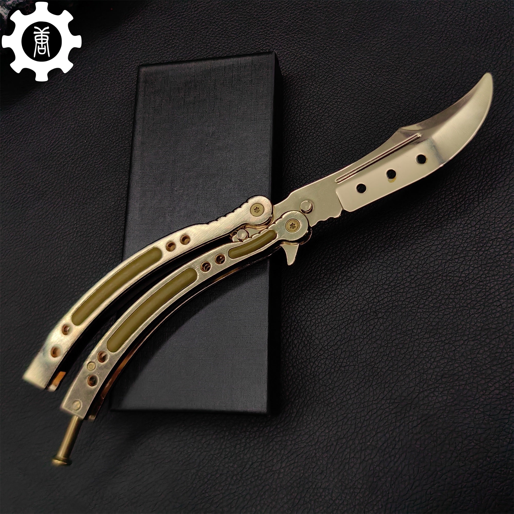 Golden Balisong Metal Butterfly Knife Game Prop - Tophatter Daily Deals