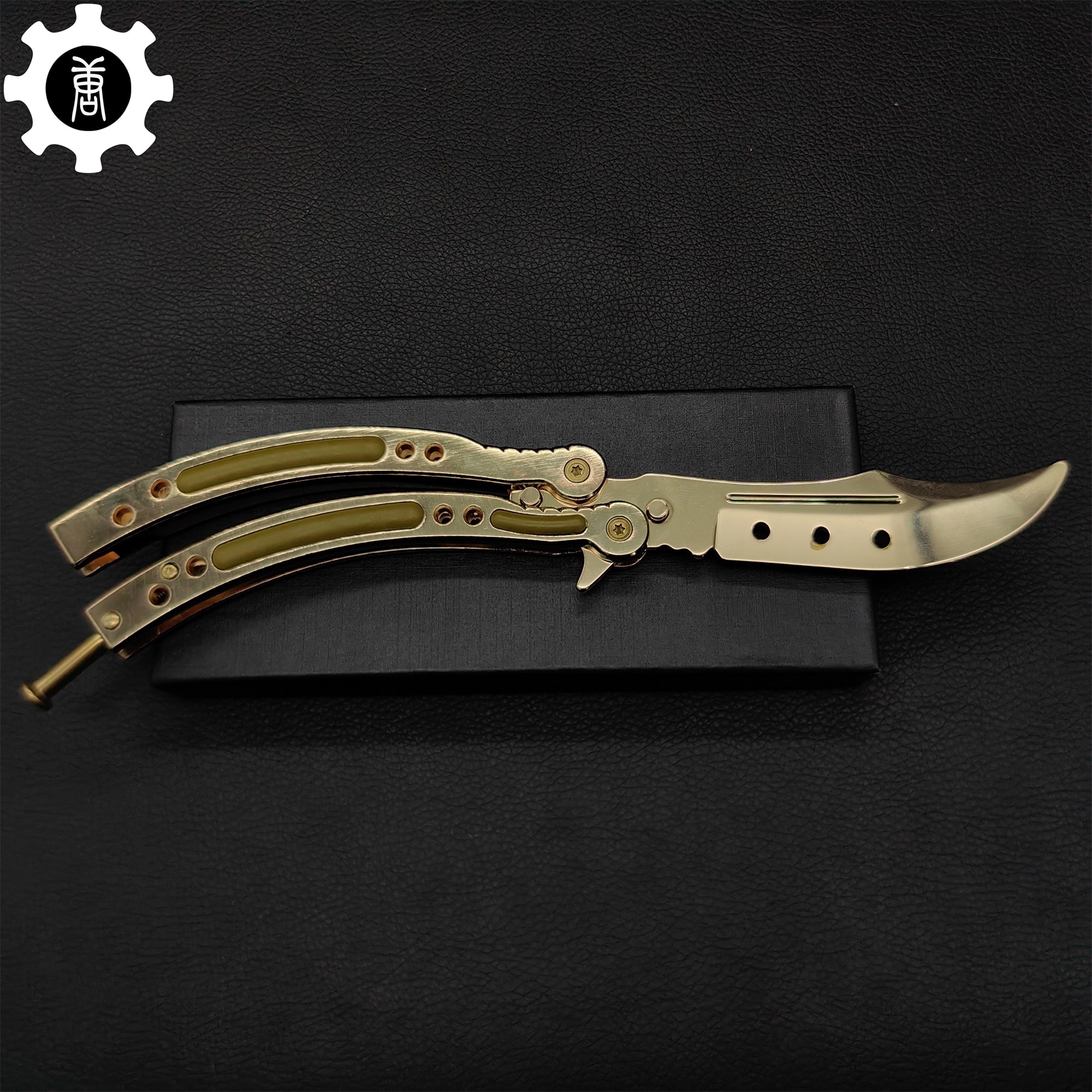 Golden Balisong Metal Butterfly Knife Game Prop - Tophatter Daily Deals