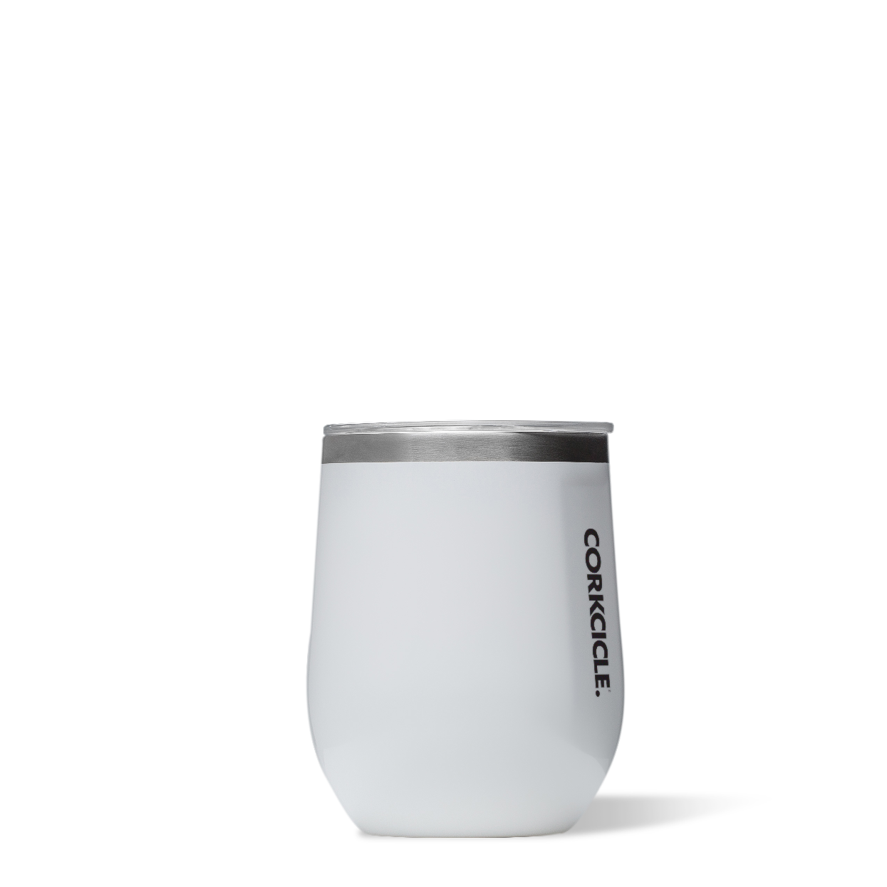 Classic Stemless Wine Cup by CORKCICLE. Gloss White 12oz Stemless - Tophatter Daily Deals