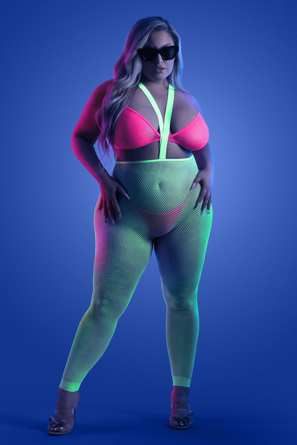 Glow Come Alive Bralette, G-String & Suspender Stockings Queen Size - Tophatter Daily Deals