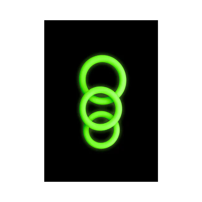 Ouch! Glow in the Dark 3 Piece Cockring Set - Tophatter Daily Deals